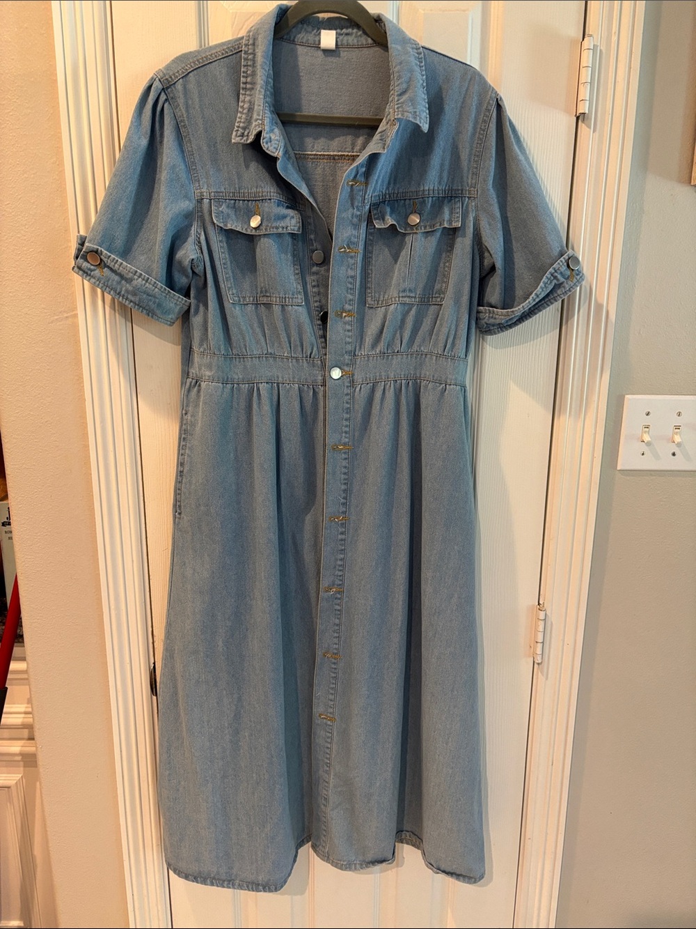 Denim Dress for Woman Casual button down - Large